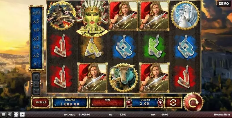 Medusa Hunt Red Rake Gaming Slot Main Screen Reels
