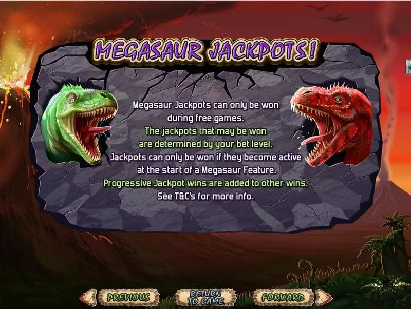 Megasaur RTG Slot Info and Rules