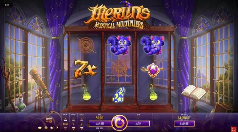 Merlin’s Mystical Multipliers Rival Slot Main Screen Reels