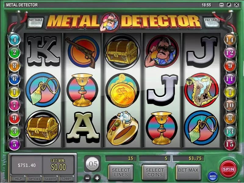 Metal Detector Rival Slot Main Screen Reels