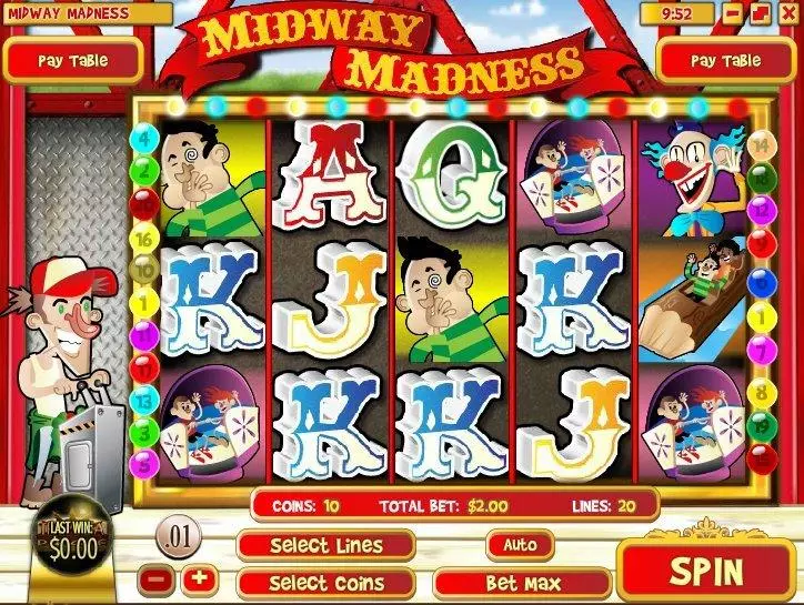 Midway Madness Rival Slot Main Screen Reels