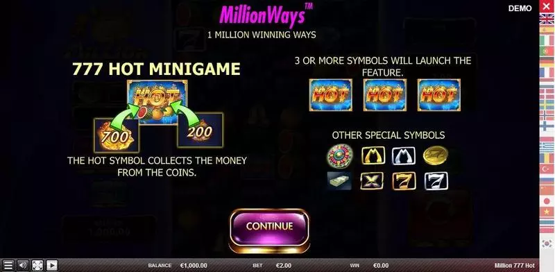 Million 777 Hot Red Rake Gaming Slot Info and Rules