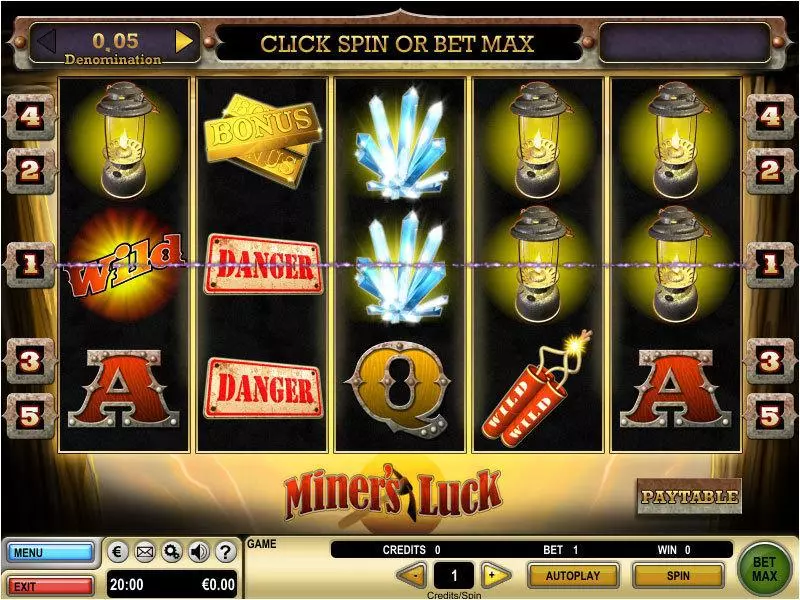 Miner's Luck GTECH Slot Main Screen Reels