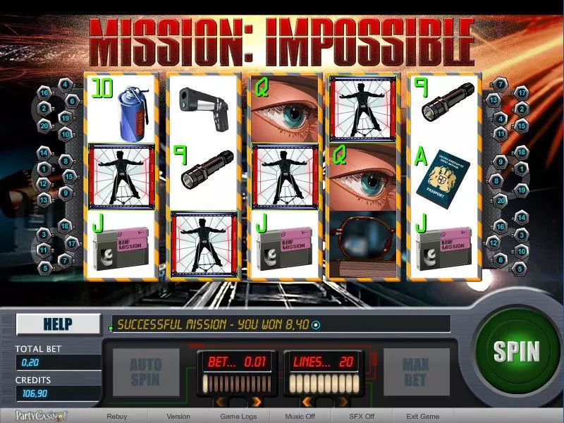 Mission Impossible bwin.party Slot Main Screen Reels