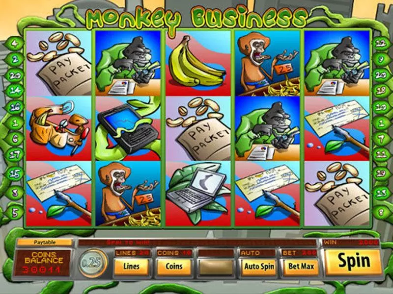 Monkey Business Mazooma Slot Main Screen Reels