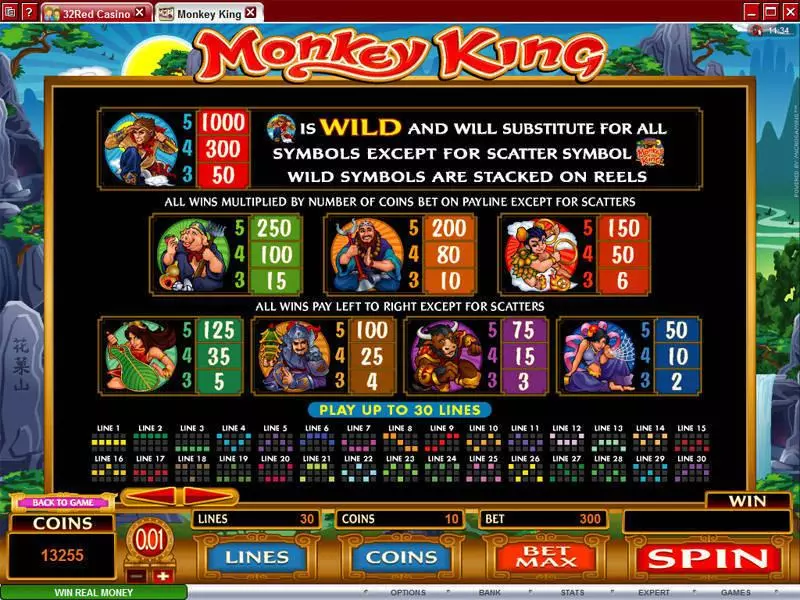 Monkey King Microgaming Slot Info and Rules