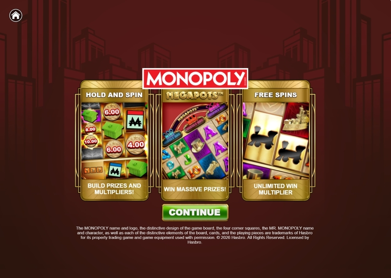 Monopoly Megapots Big Time Gaming Slot Info and Rules
