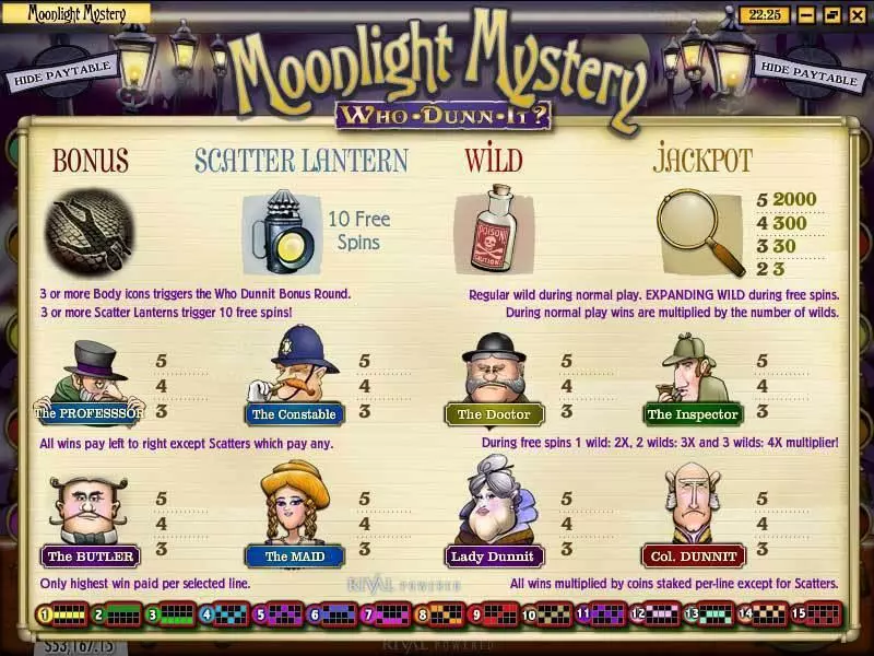 Moonlight Mystery Rival Slot Info and Rules