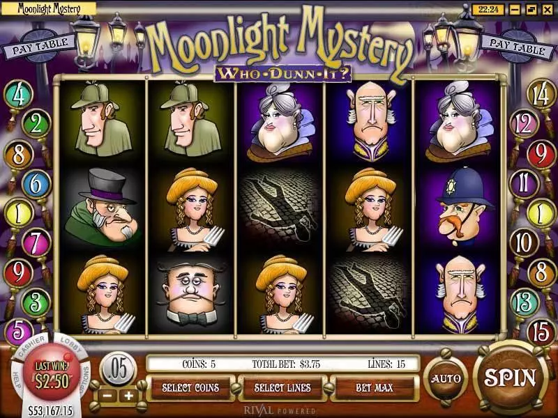 Moonlight Mystery Rival Slot Main Screen Reels