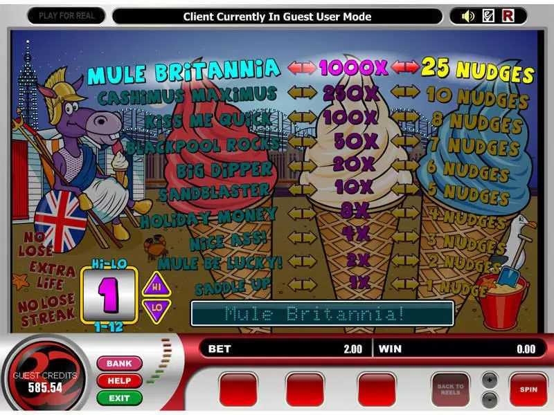 Mule Britannia Microgaming Slot Bonus 1
