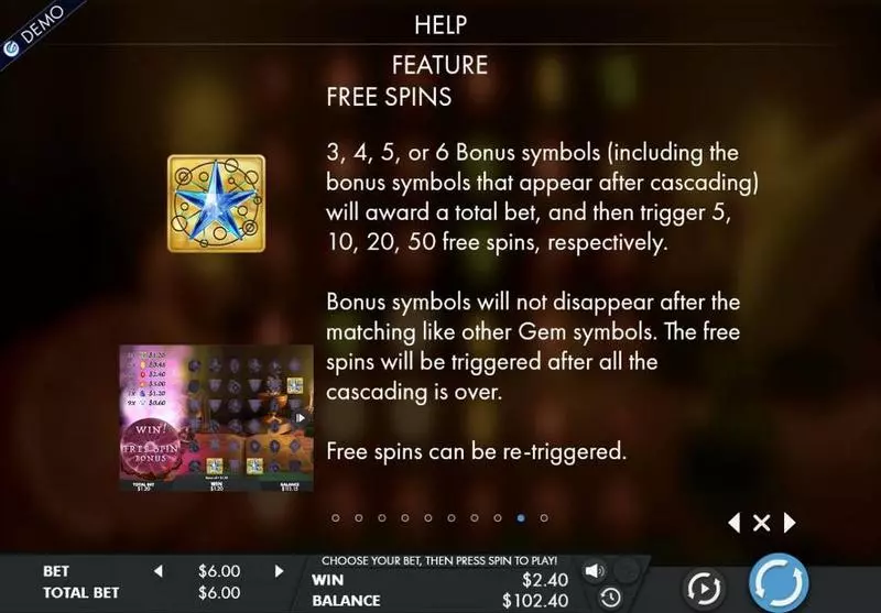 Mysterious Gems Genesis Slot Free Spins Feature