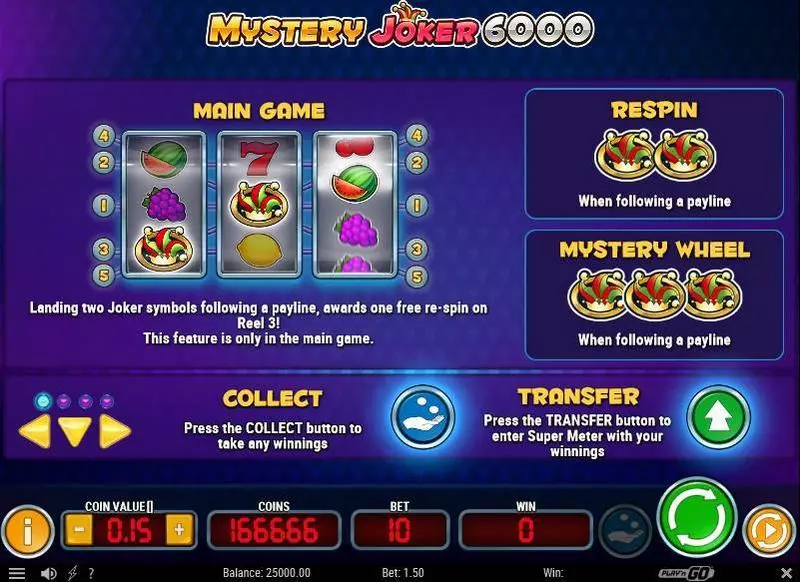 Mystery Joker 6000 Play'n GO Slot Bonus 1