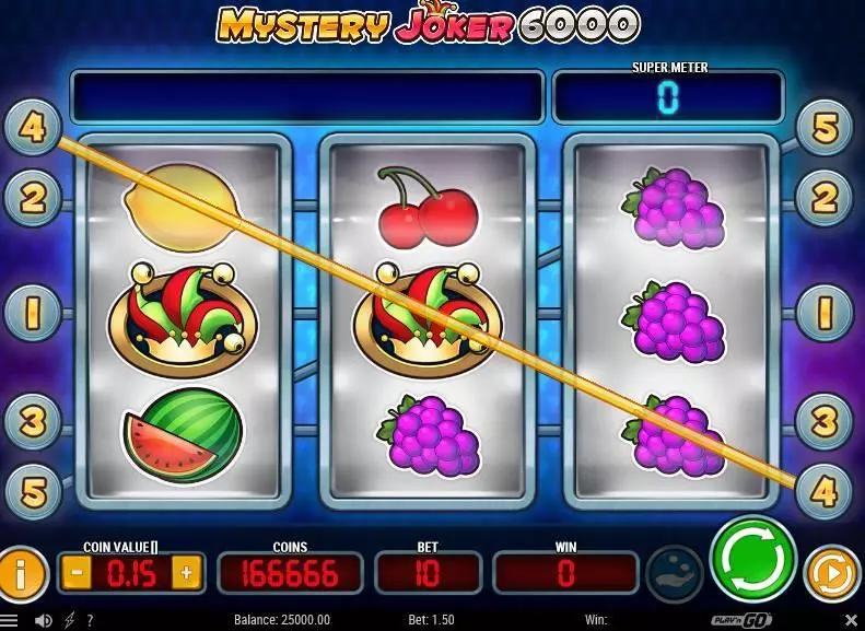 Mystery Joker 6000 Play'n GO Slot Main Screen Reels