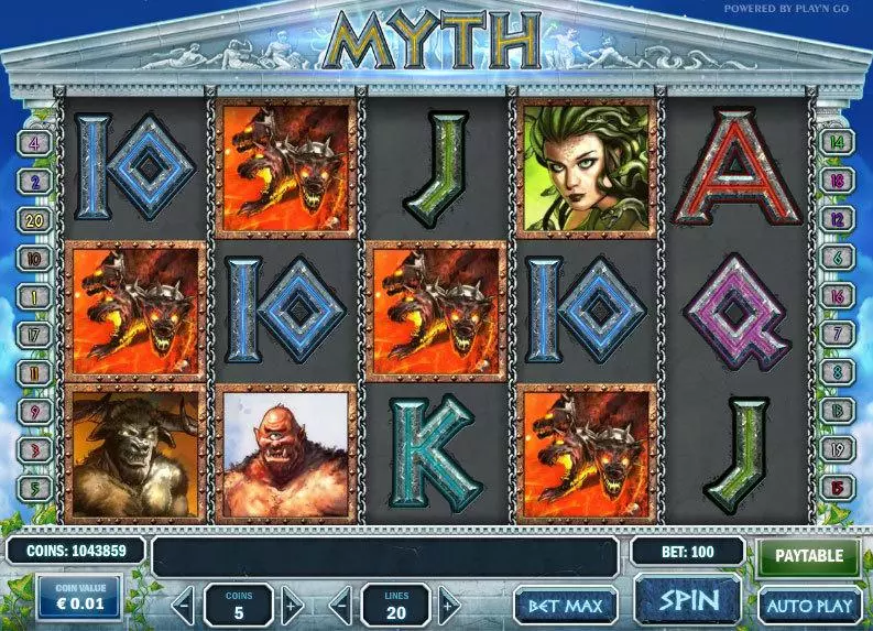 Myth Play'n GO Slot Main Screen Reels