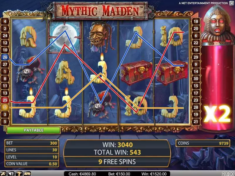 Mythic Maiden NetEnt Slot Bonus 1