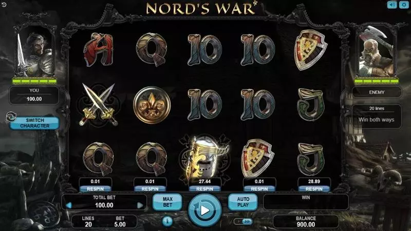 Nord's War Booongo Slot Main Screen Reels