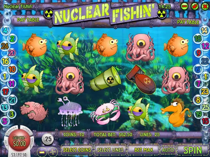 Nuclear Fishin Rival Slot Main Screen Reels