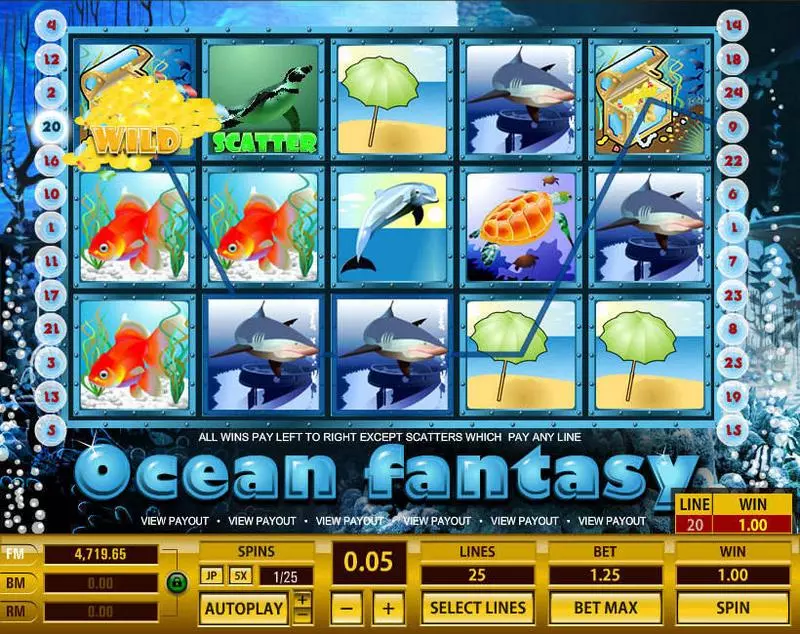 Ocean Fantasy Topgame Slot Main Screen Reels