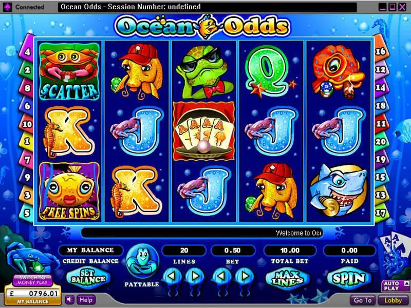 Ocean Odds 888 Slot Main Screen Reels
