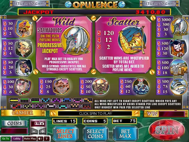 Opulence Wizard Gaming Slot Info and Rules