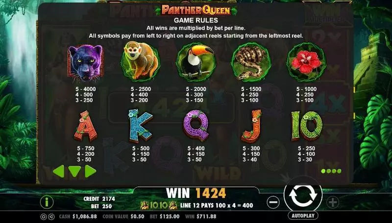 Panther Queen PartyGaming Slot Info and Rules