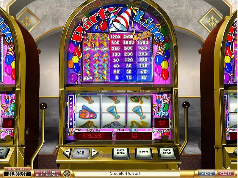 Party Line PlayTech Slot Main Screen Reels