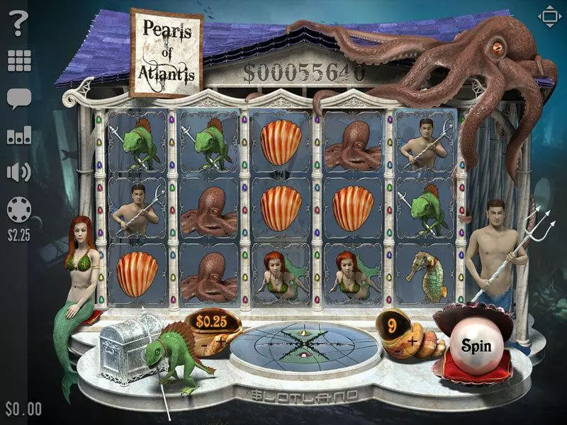 Pearls of Atlantis Slotland Software Slot Main Screen Reels