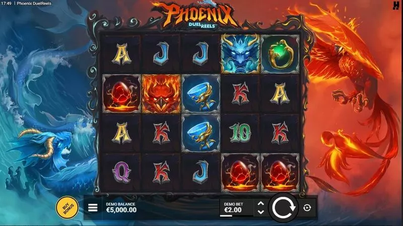 Phoenix Duel Reel Hacksaw Gaming Slot Main Screen Reels