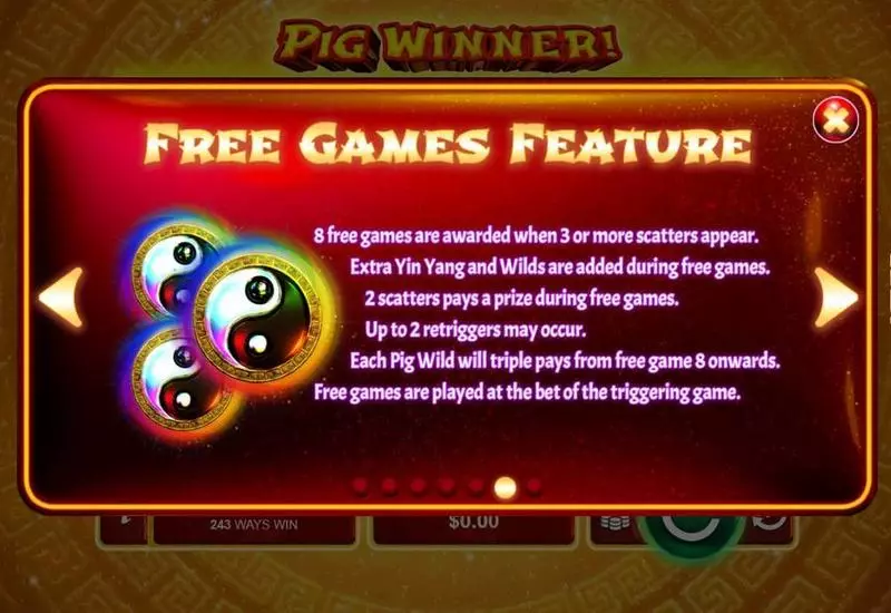 Pig Winner RTG Slot Free Spins Feature