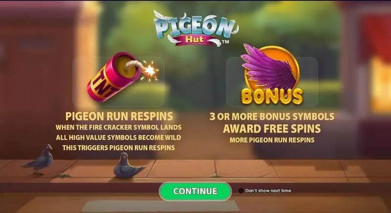 Pigeon Hut StakeLogic Slot Introduction Screen