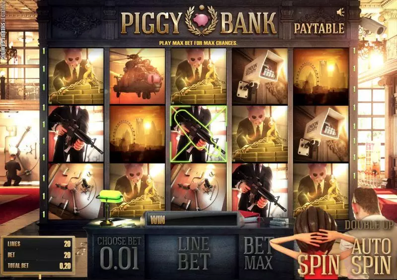 Piggy Bank Sheriff Gaming Slot Main Screen Reels