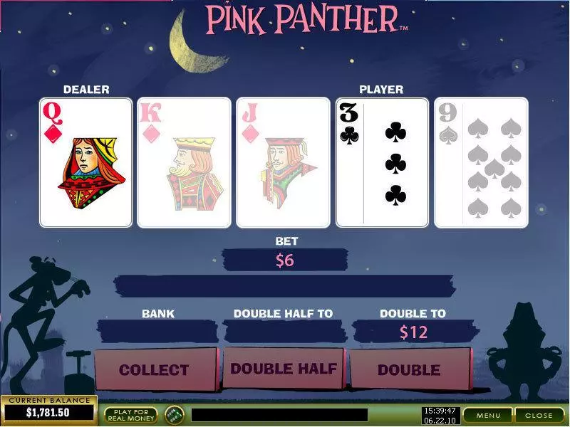 Pink Panther PlayTech Slot Gamble Screen