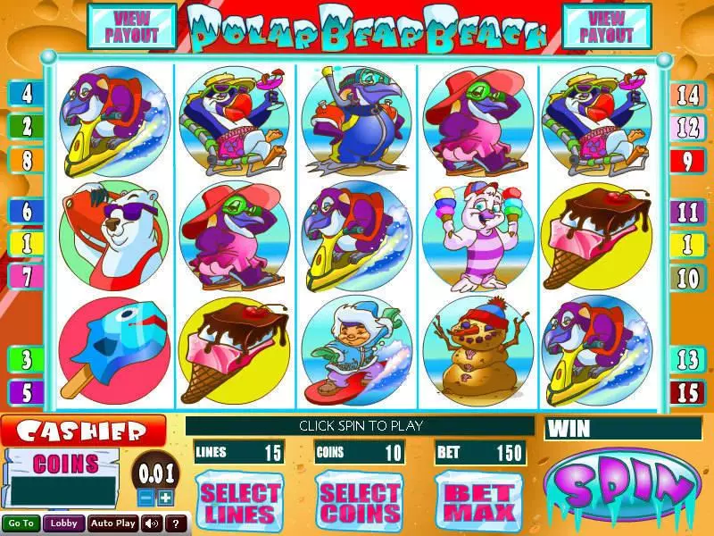 Polar Bear Beach Wizard Gaming Slot Main Screen Reels