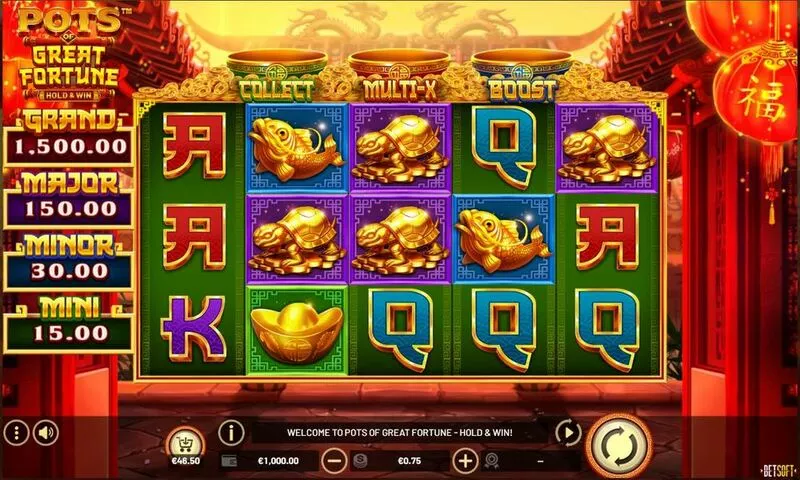 Pots of Great Fortune - Hold & Win BetSoft Slot 