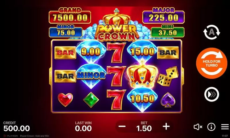 Power Crown Hold And Win Playson Slot Main Screen Reels