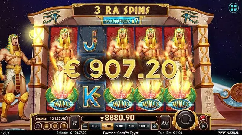 Power of Gods: Egypt Wazdan Slot Winning Screenshot