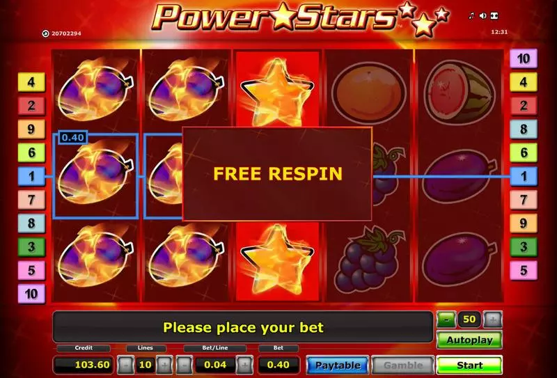 Power Stars Novomatic Slot Bonus 1