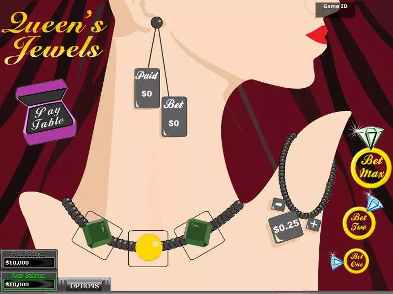 Queen Jewels DGS Slot Main Screen Reels