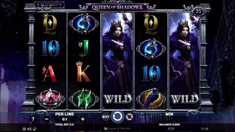 Queen Of Shadows Spinomenal Slot Main Screen Reels