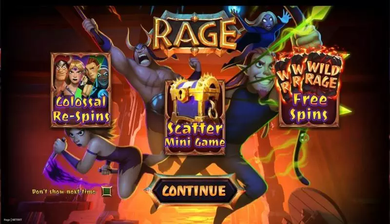 RAGE NetEnt Slot Introduction Screen