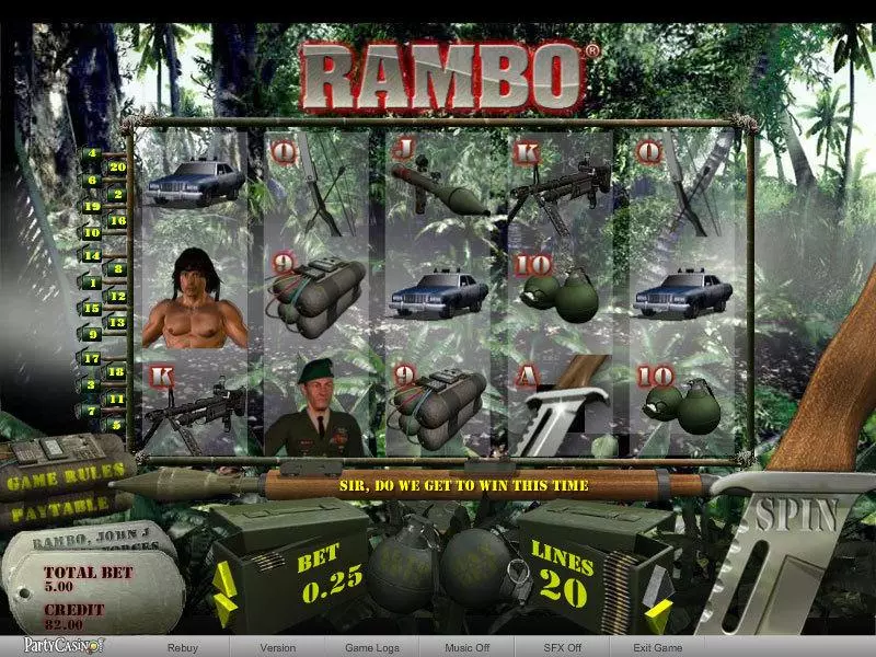 Rambo bwin.party Slot Main Screen Reels