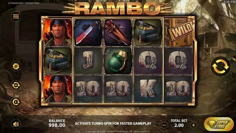 Rambo StakeLogic Slot Main Screen Reels