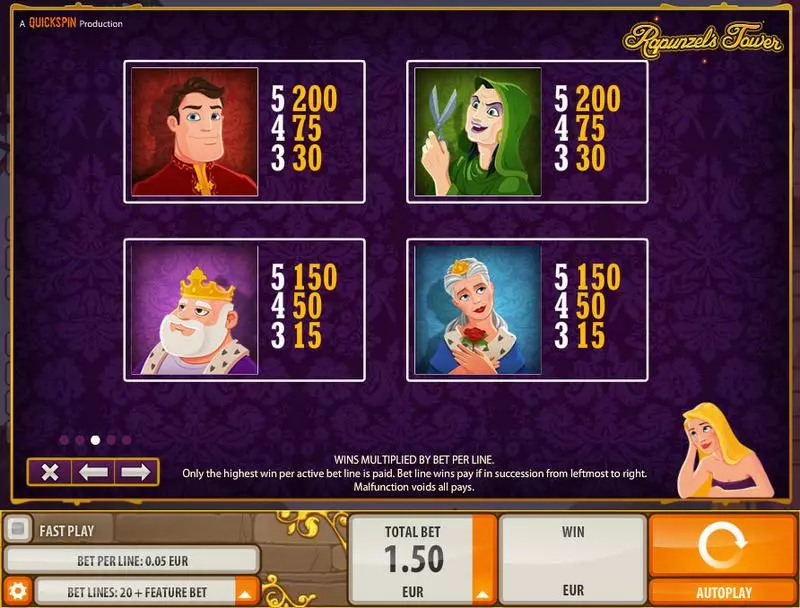 Rapunzel's Tower Quickspin Slot Info and Rules