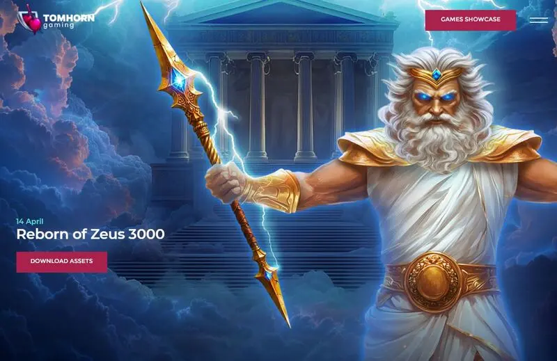 Reborn of Zeus 3000 Tom Horn Gaming Slot Introduction Screen