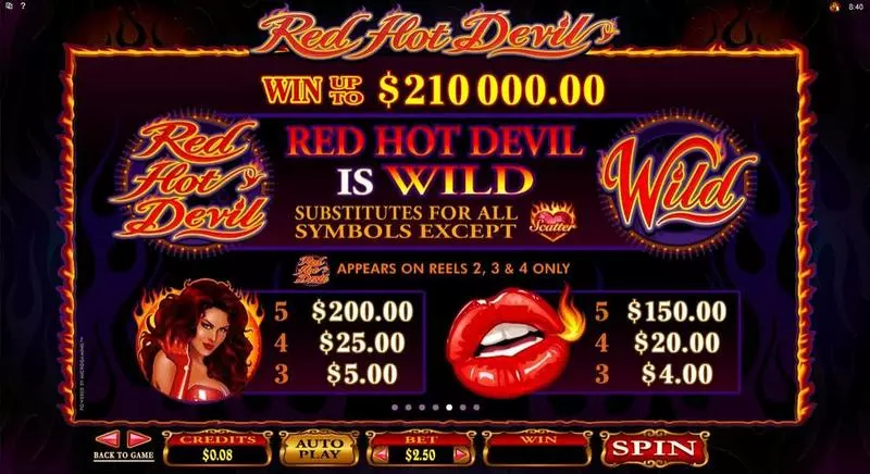 Red Hot Devil Microgaming Slot Info and Rules