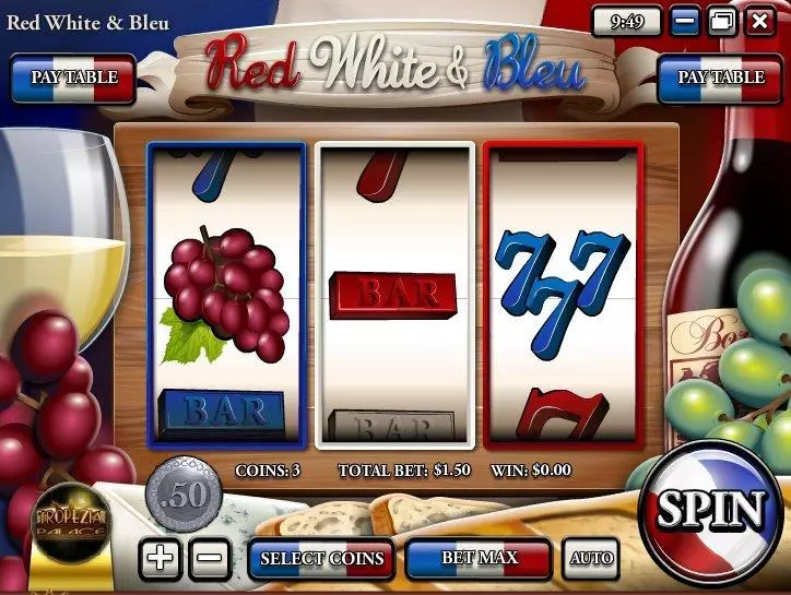 Red White & Blue Rival Slot Main Screen Reels
