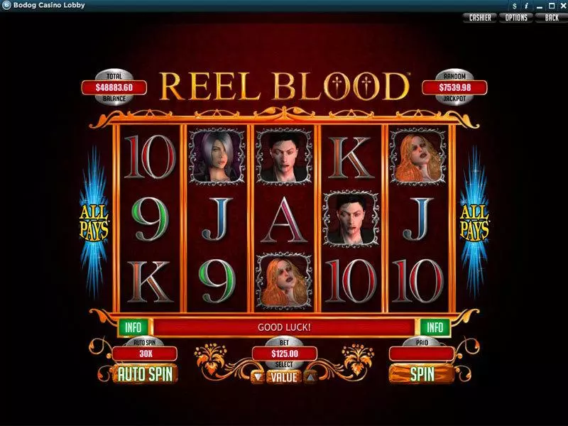Reel Blood RTG Slot Main Screen Reels