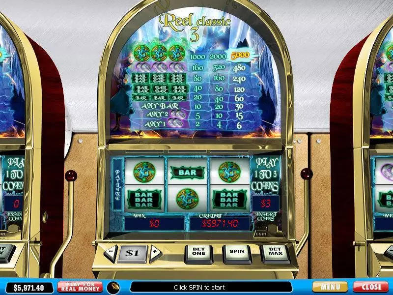Reel Classic 3 Fantasy PlayTech Slot Main Screen Reels