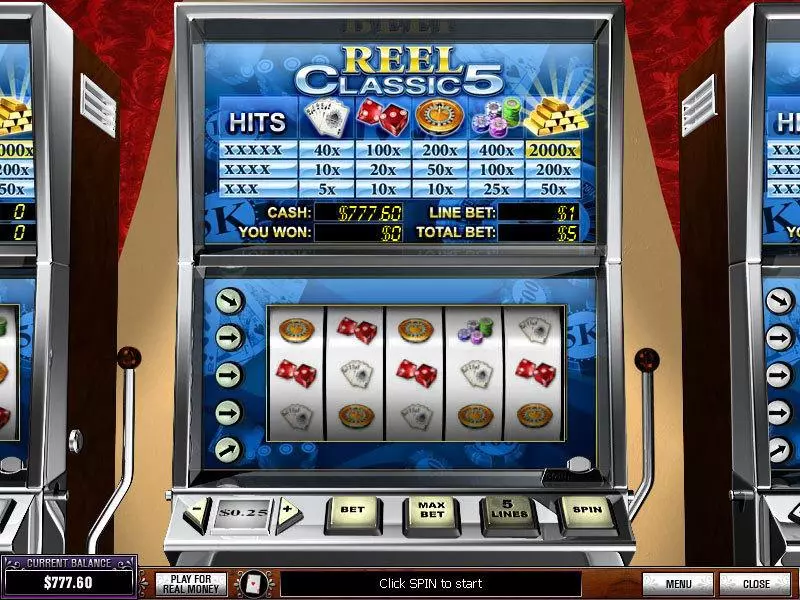 Reel Classic 5 Casino PlayTech Slot Main Screen Reels