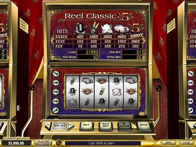 Reel Classic 5 Retro PlayTech Slot Main Screen Reels